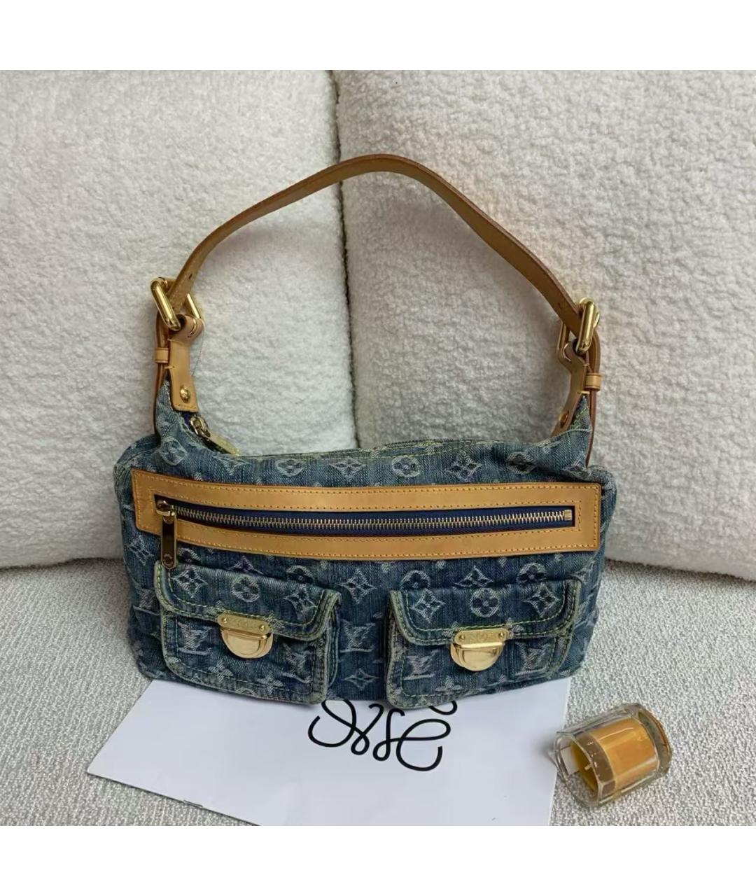 LOUIS VUITTON Темно-синяя деним сумка через плечо, фото 3