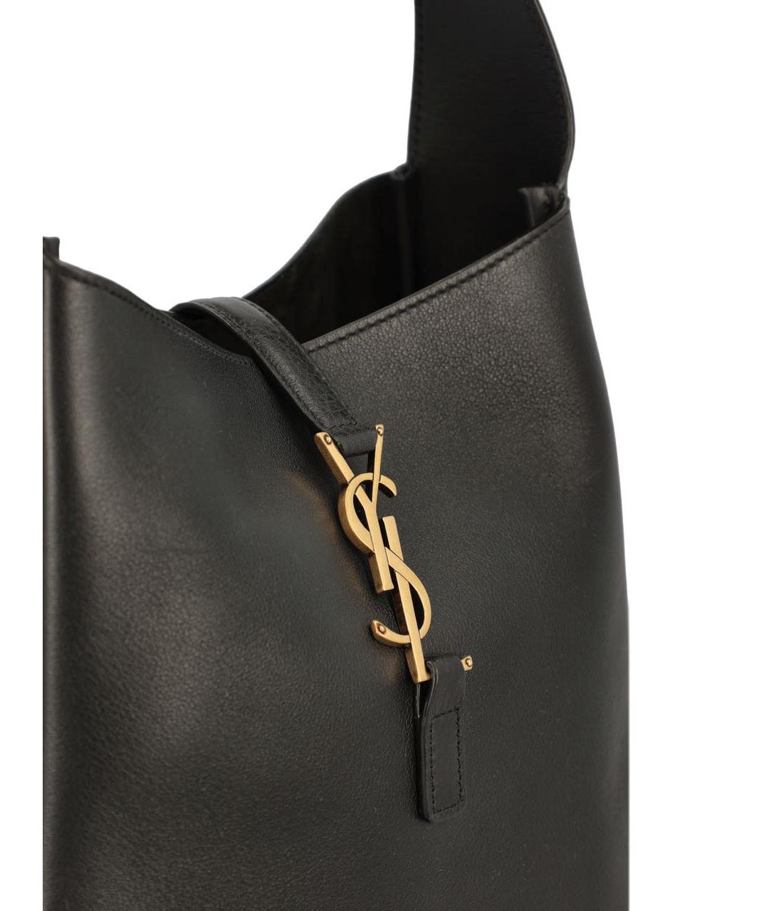 SAINT LAURENT Черная кожаная сумка через плечо, фото 3