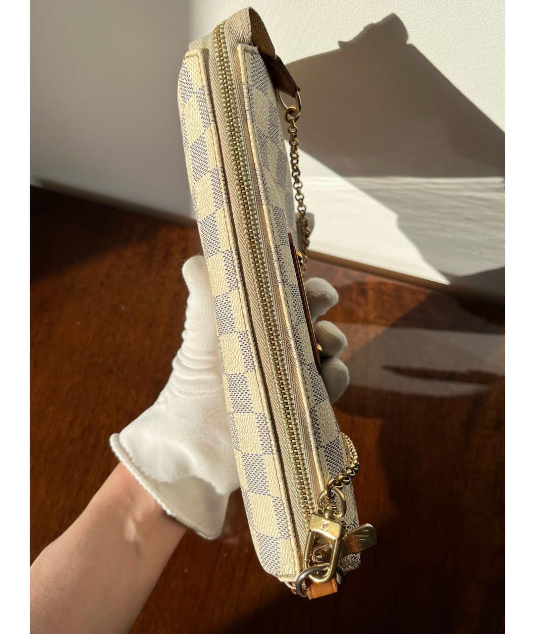 LOUIS VUITTON Бежевая кожаная сумка с короткими ручками, фото 7