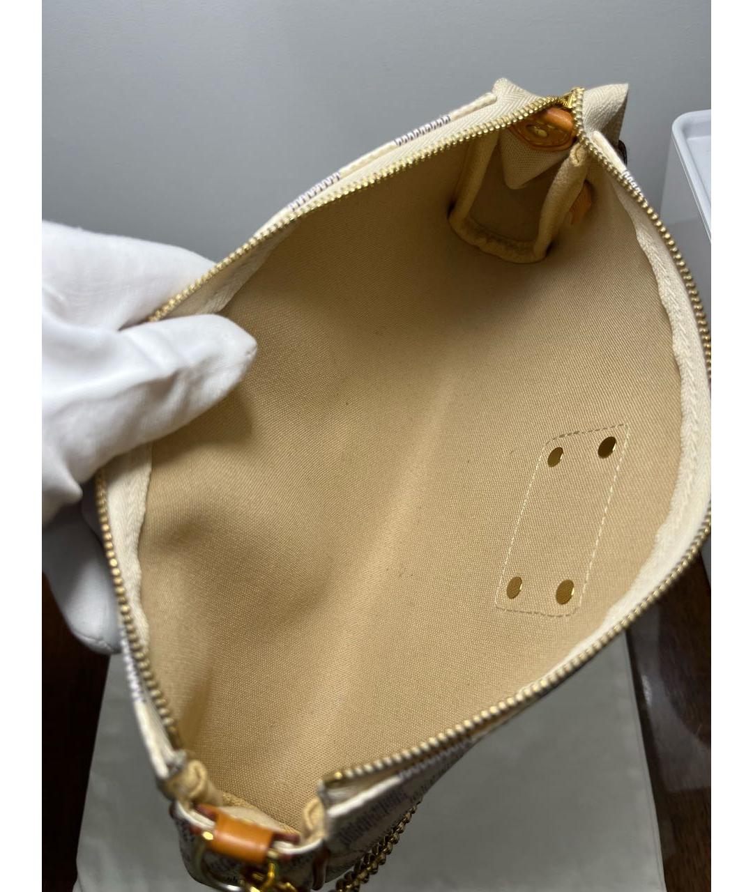 LOUIS VUITTON Бежевая кожаная сумка с короткими ручками, фото 4