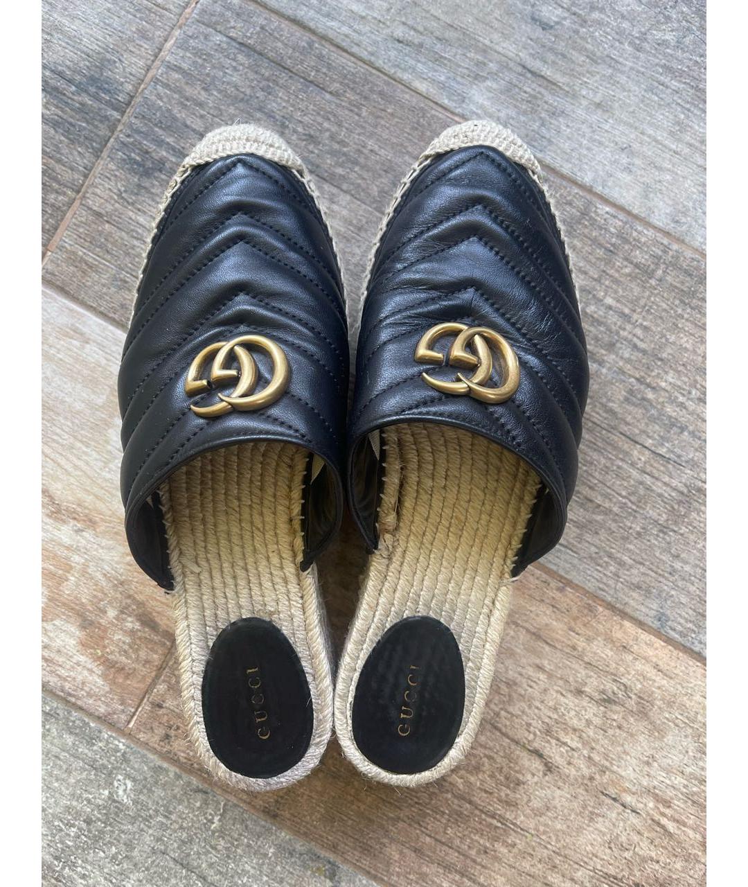 GUCCI Черные кожаные сабо, фото 3
