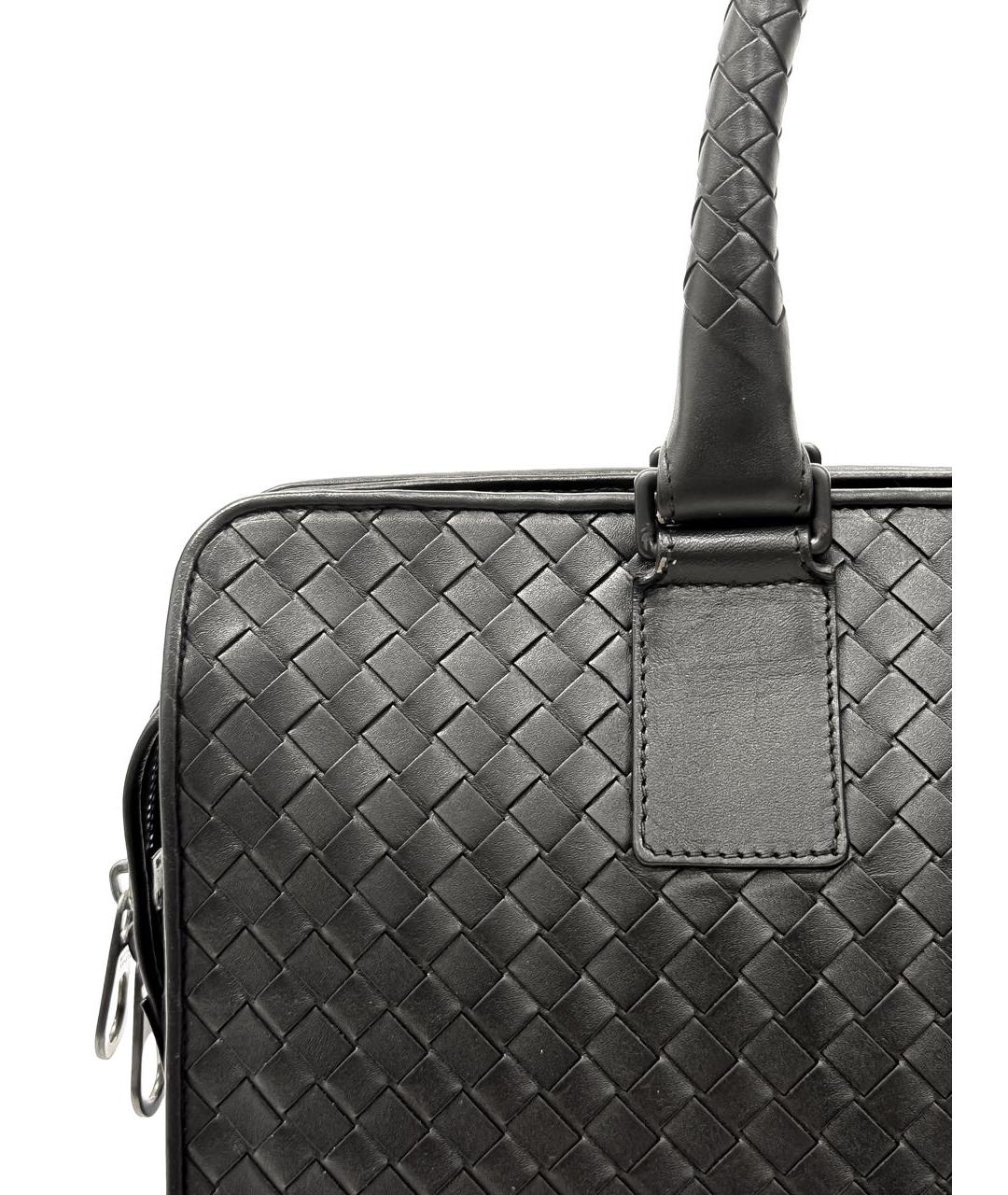 BOTTEGA VENETA Черный кожаный портфель, фото 8