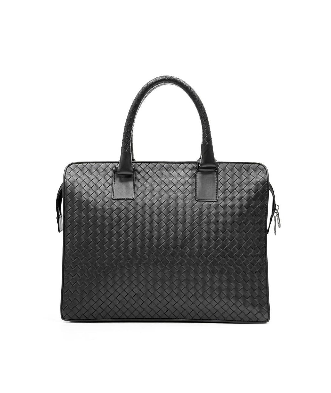 BOTTEGA VENETA Черный кожаный портфель, фото 3