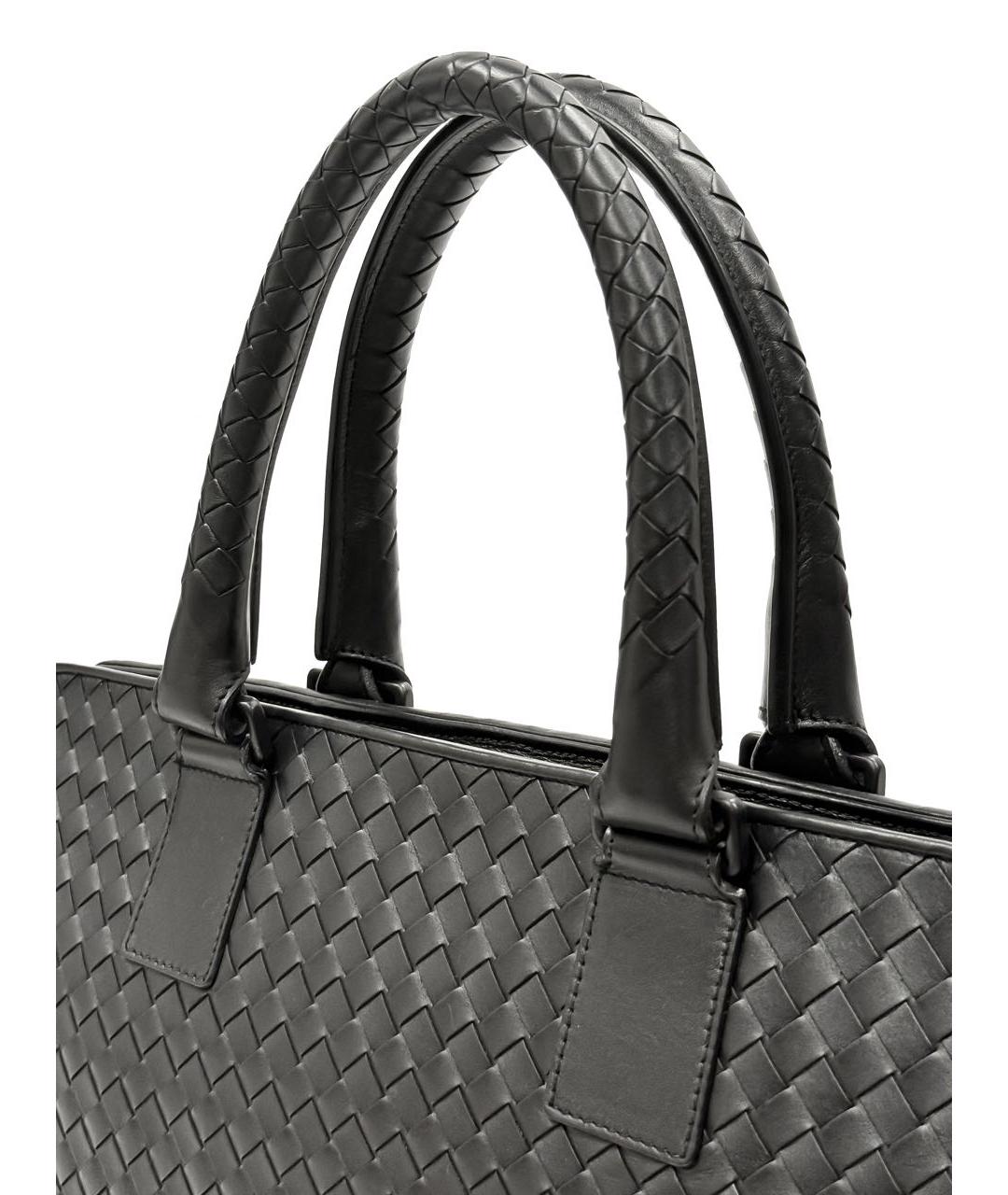 BOTTEGA VENETA Черный кожаный портфель, фото 7
