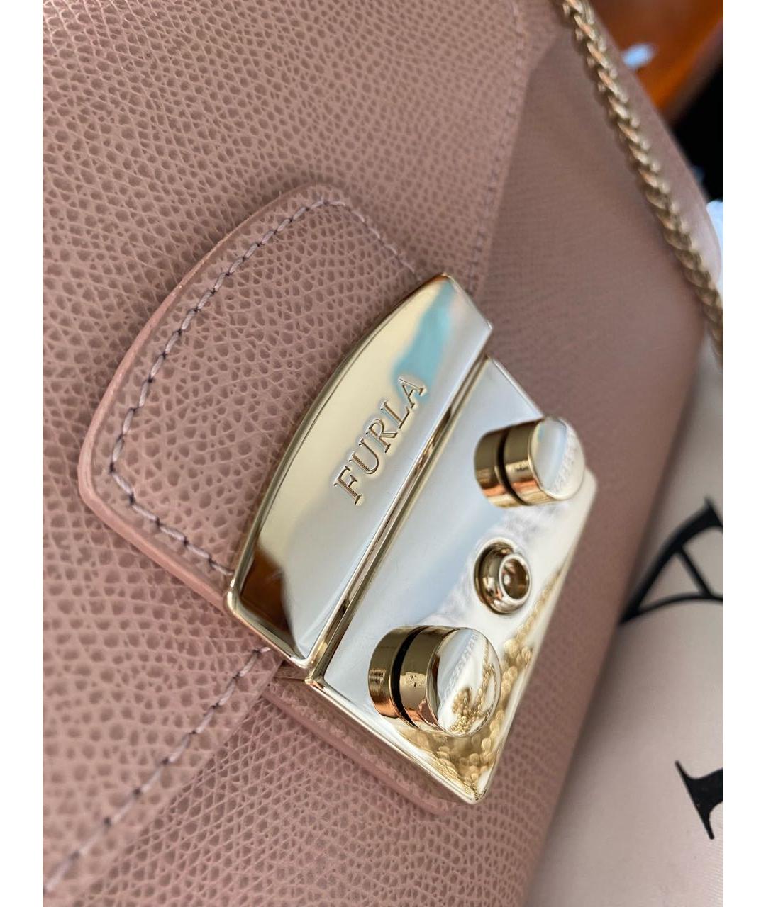 FURLA Розовая кожаная сумка через плечо, фото 6