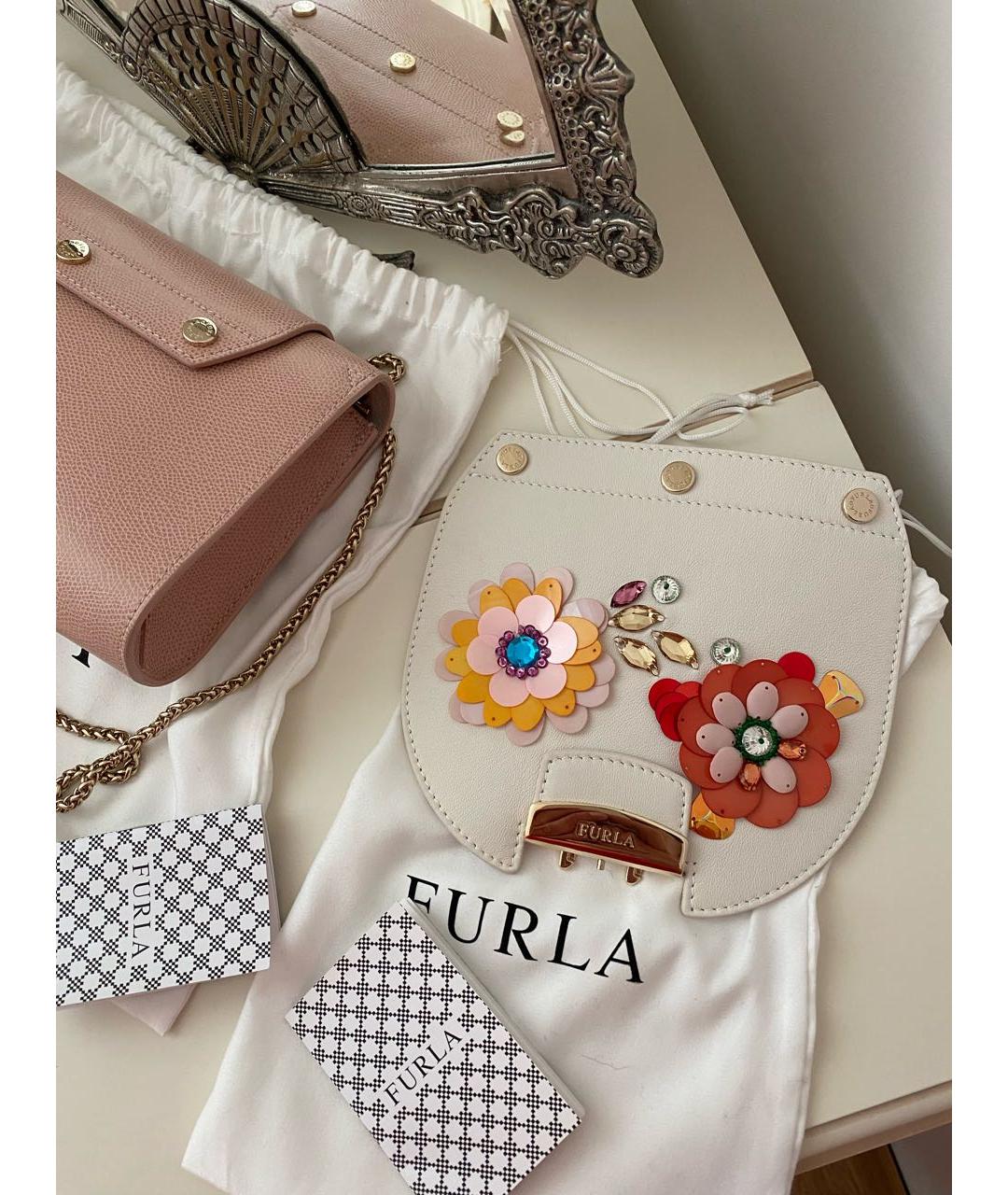 FURLA Розовая кожаная сумка через плечо, фото 5