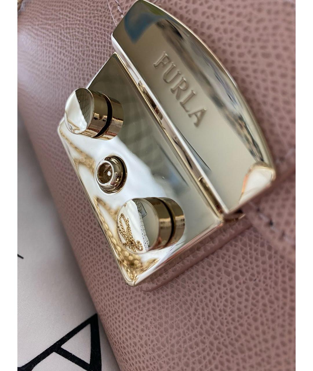 FURLA Розовая кожаная сумка через плечо, фото 8