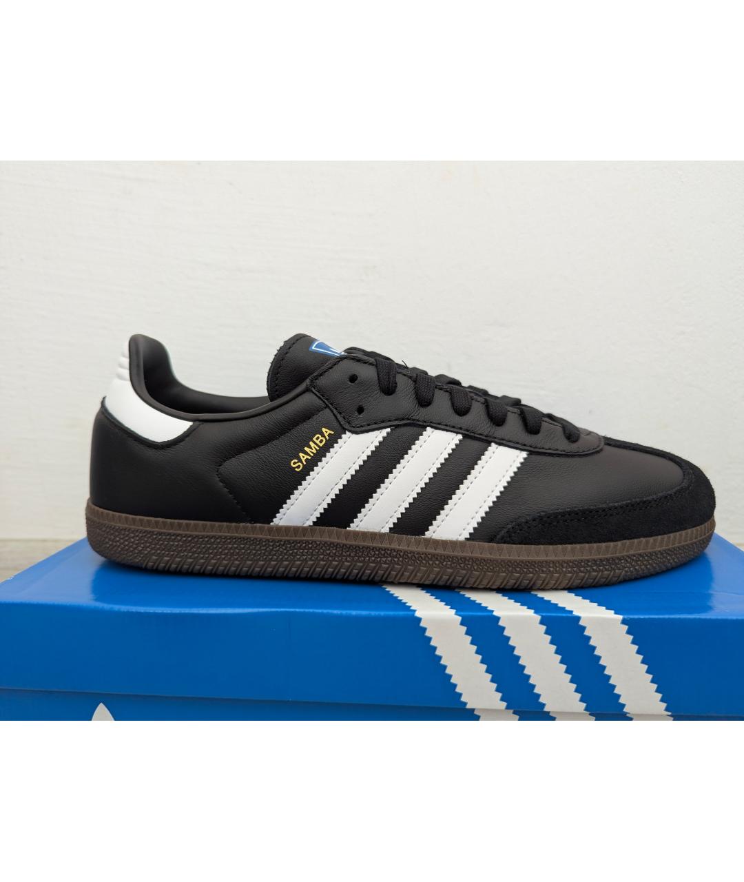ADIDAS Черные кожаные низкие кроссовки / кеды, фото 6