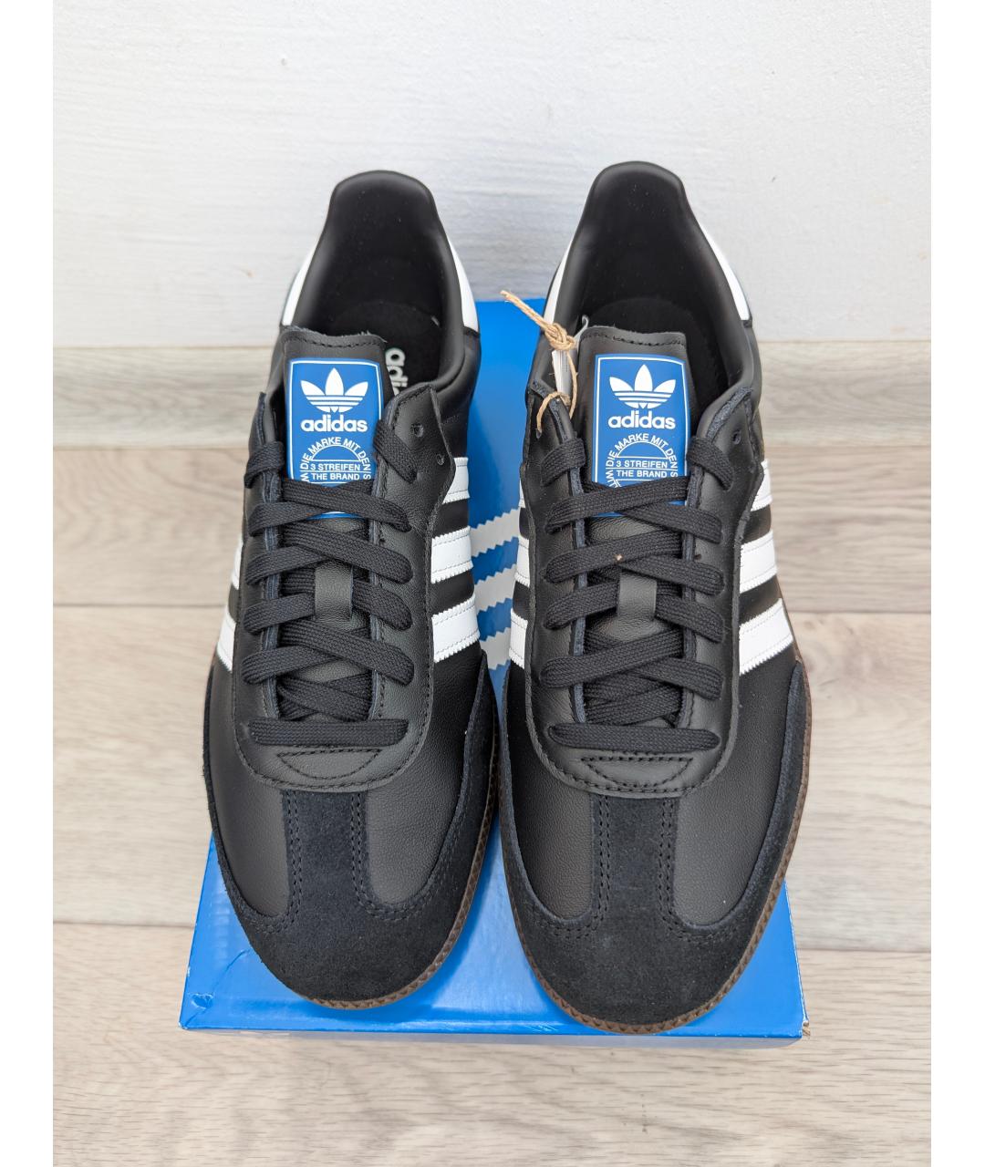 ADIDAS Черные кожаные низкие кроссовки / кеды, фото 2