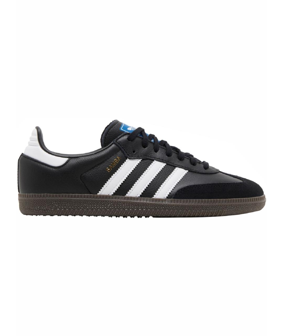 ADIDAS Черные кожаные низкие кроссовки / кеды, фото 1