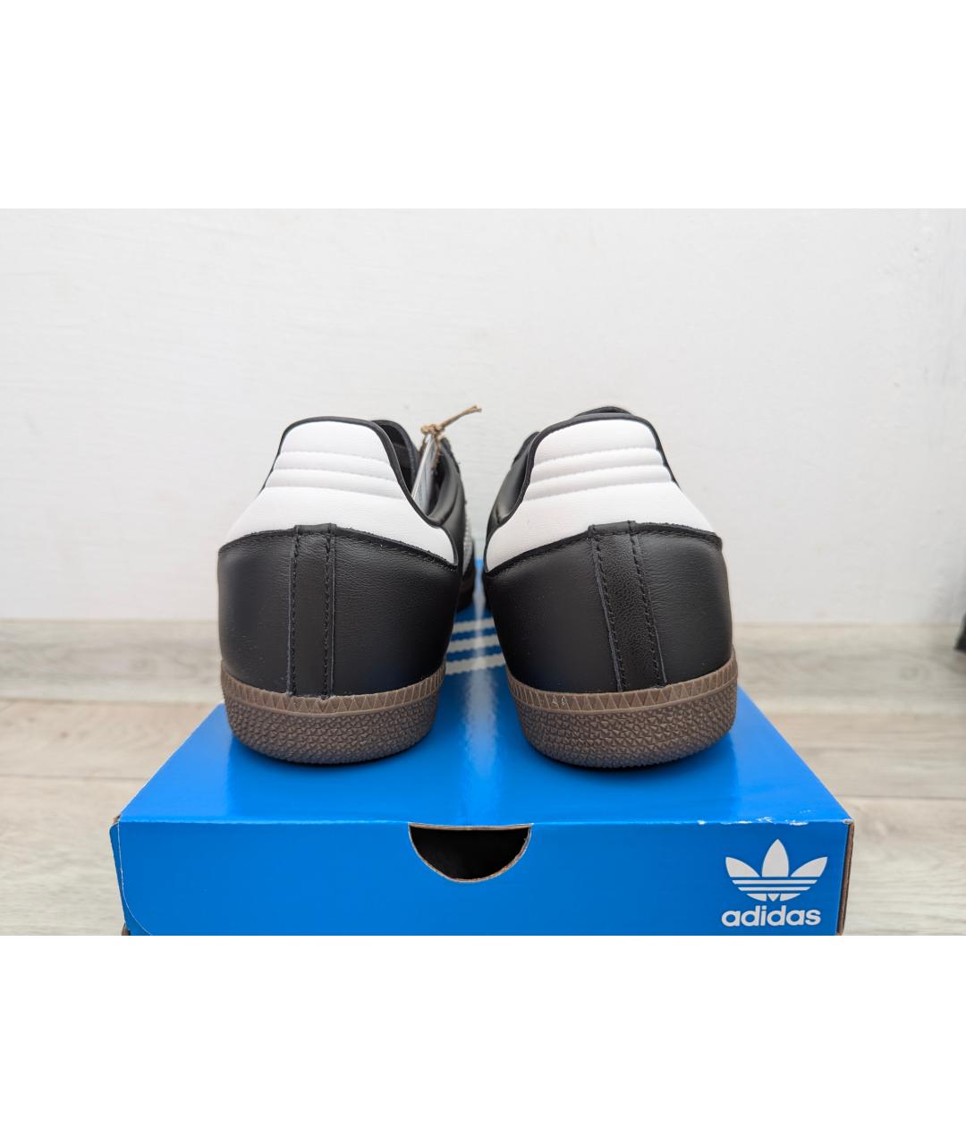 ADIDAS Черные кожаные низкие кроссовки / кеды, фото 4