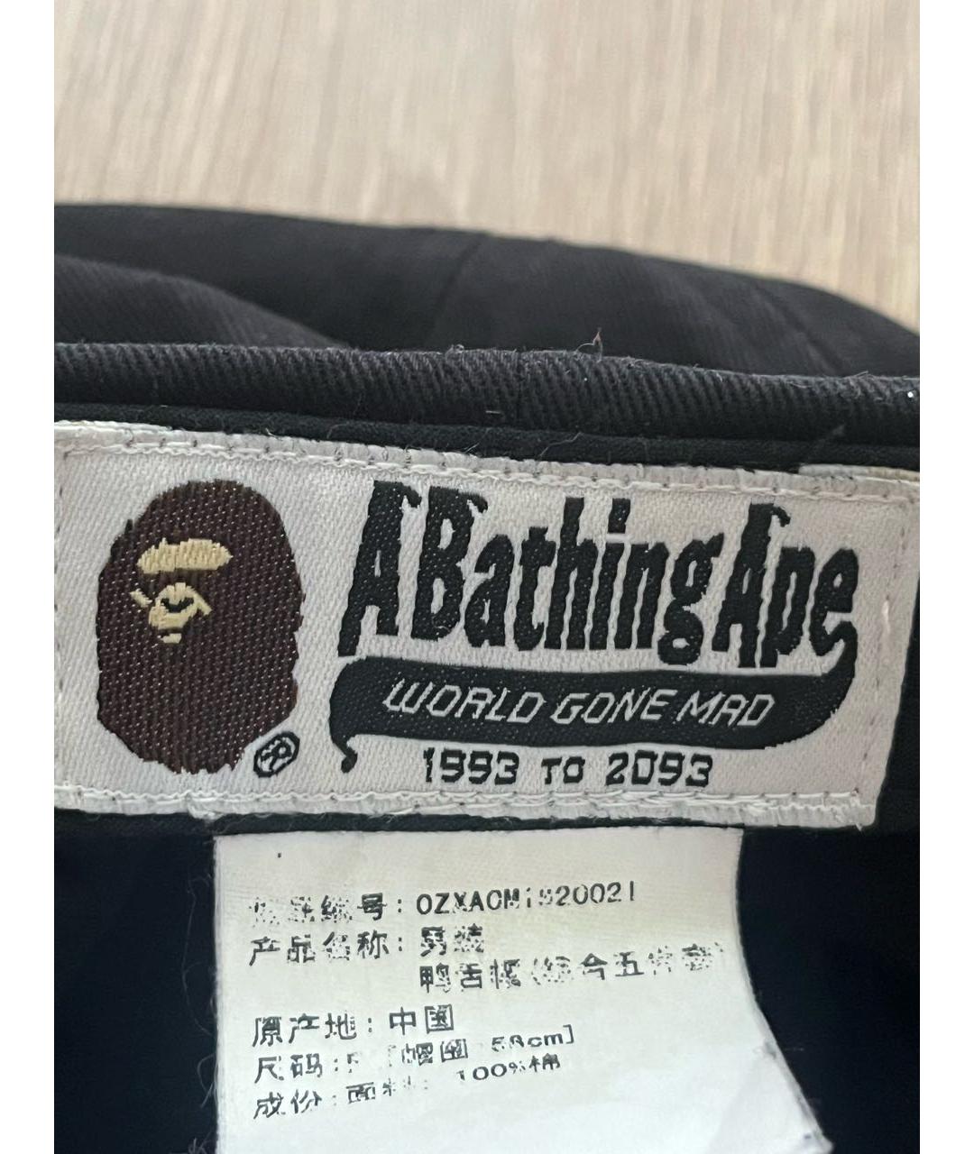A BATHING APE Черная хлопковая кепка/бейсболка, фото 5
