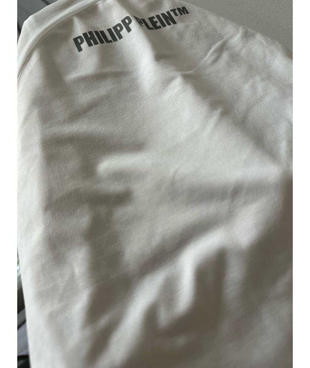 PHILIPP PLEIN Белая полиэстеровая майка, фото 4