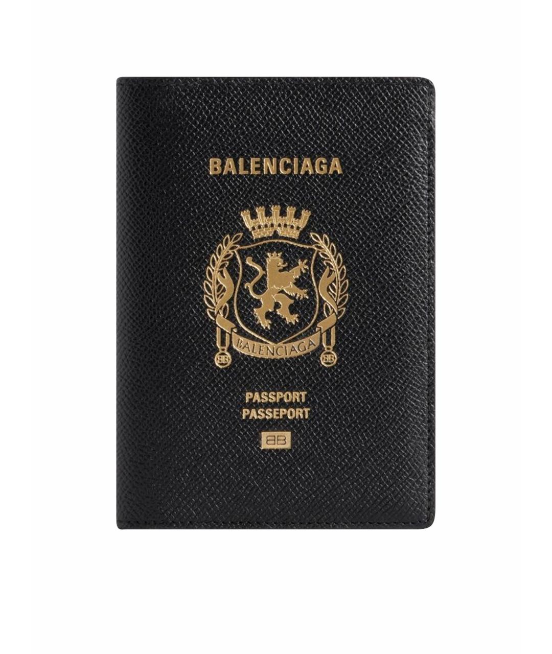 BALENCIAGA Черный кожаный кошелек, фото 1