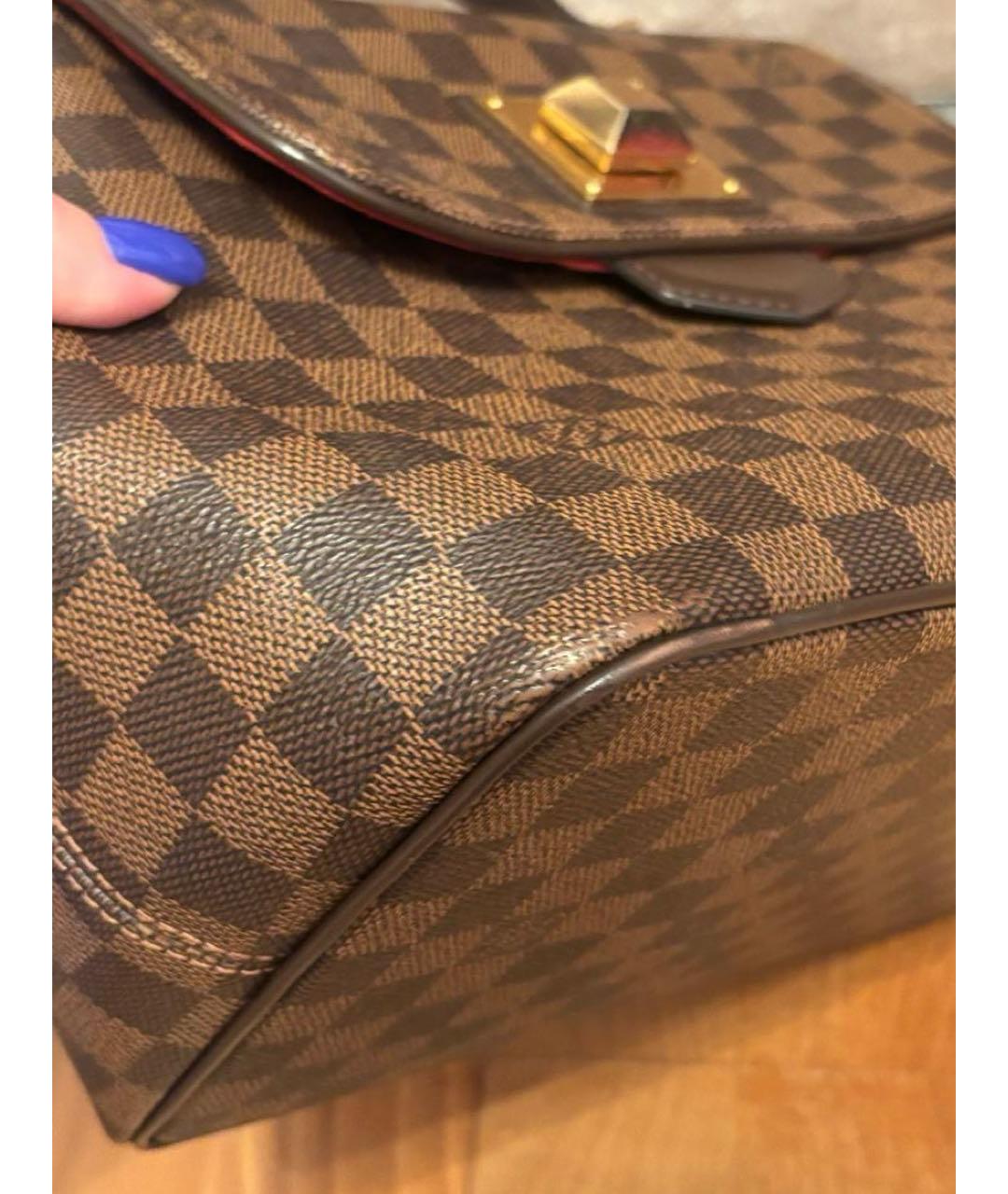 LOUIS VUITTON Коричневая сумка с короткими ручками, фото 5