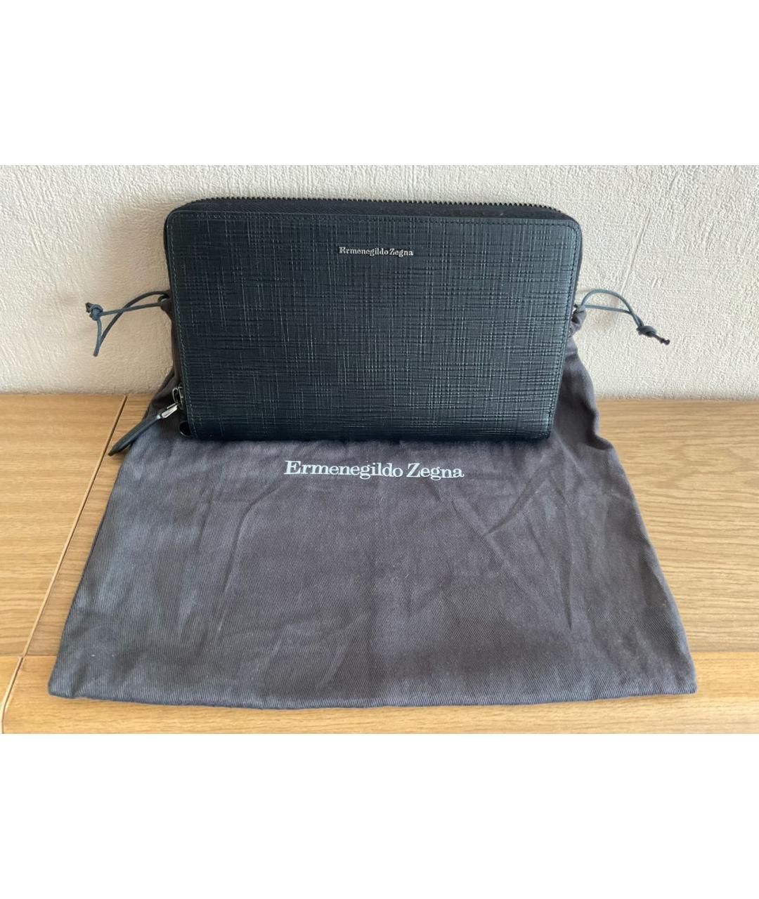 ERMENEGILDO ZEGNA XXX Черный кошелек из лакированной кожи, фото 5