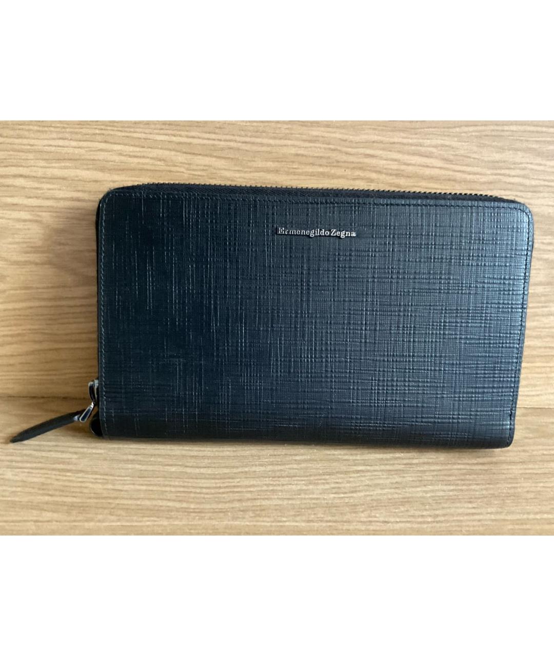 ERMENEGILDO ZEGNA XXX Черный кошелек из лакированной кожи, фото 6