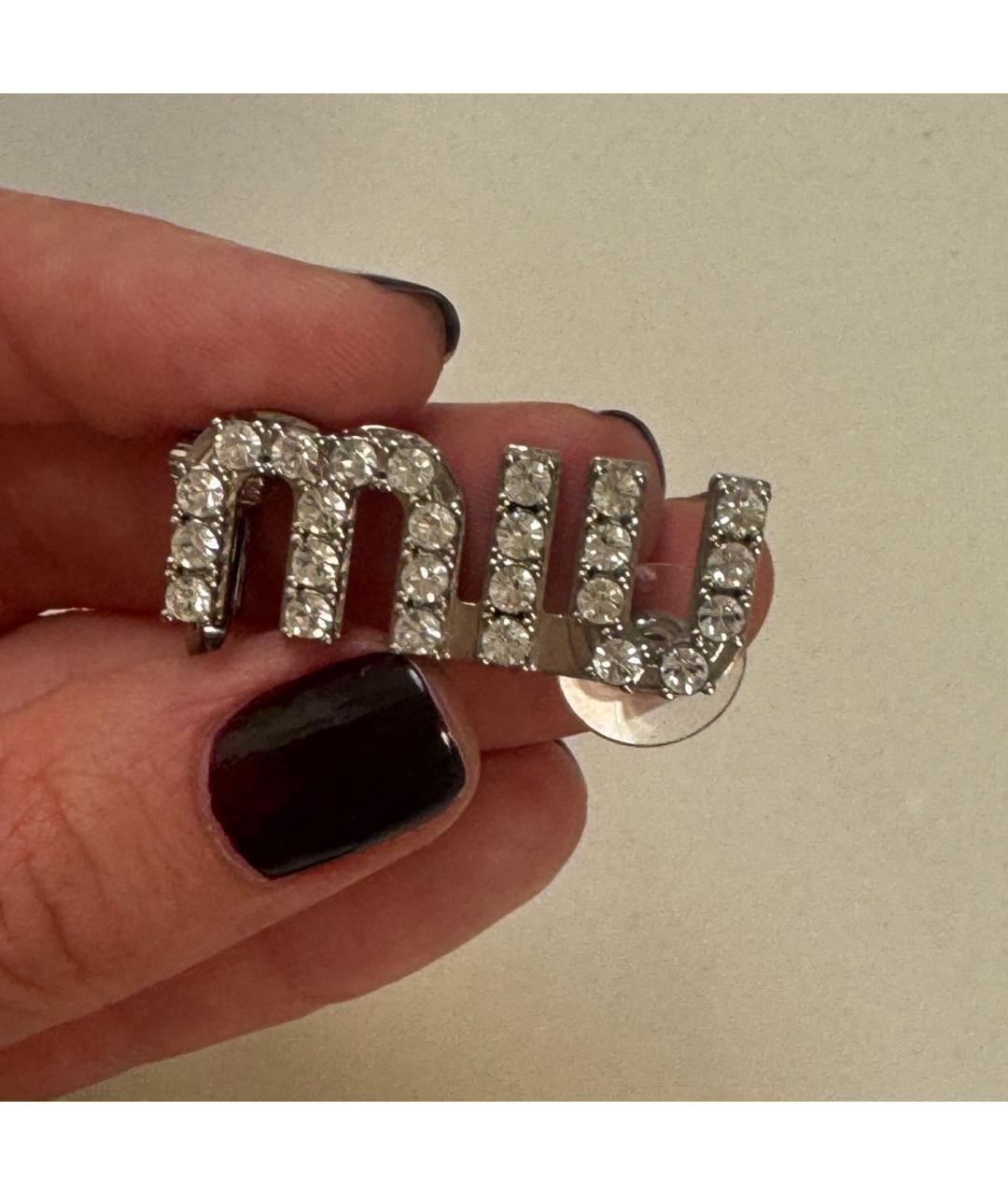 MIU MIU Серебряные с серебряным покрытием серьги, фото 5