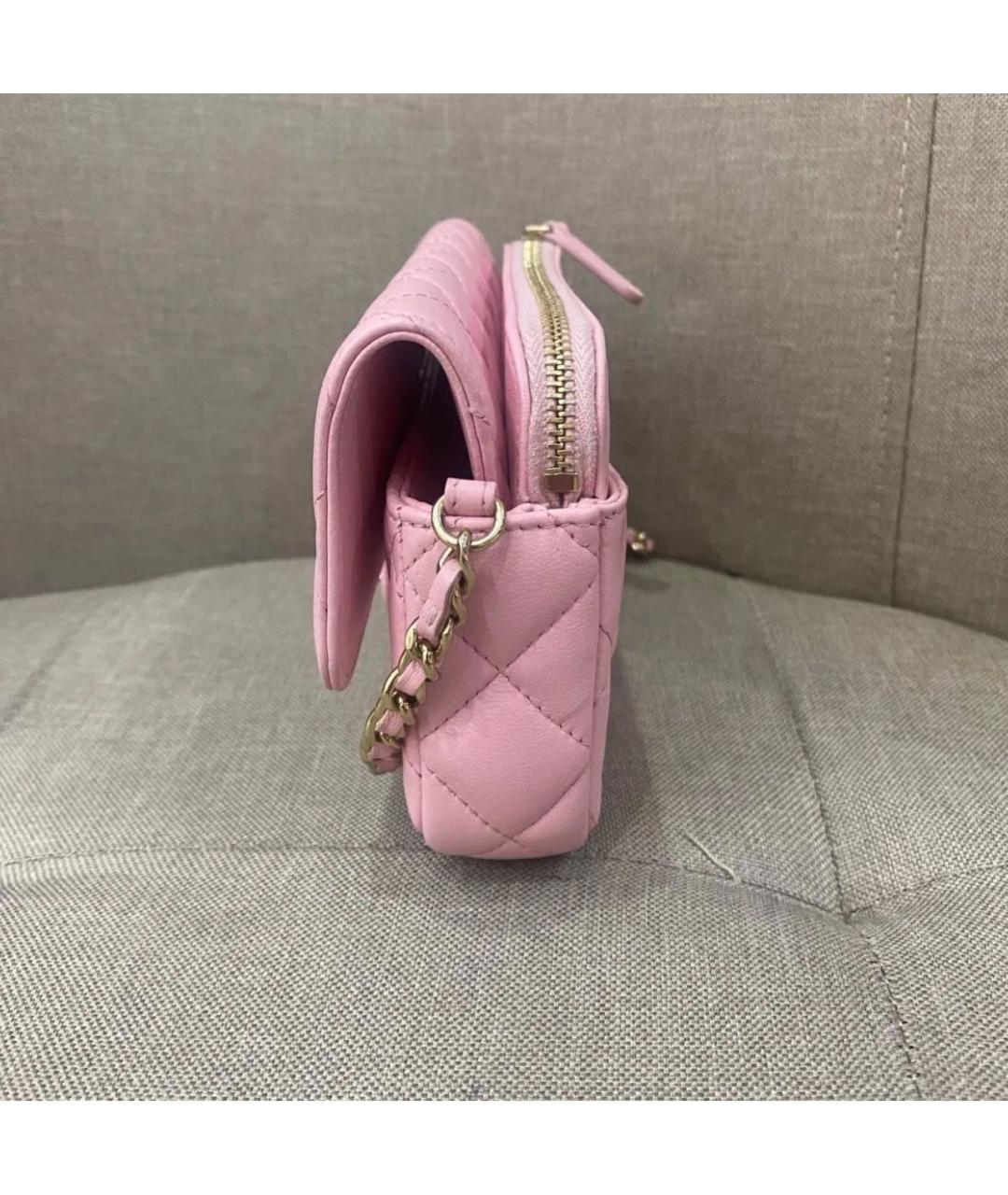 CHANEL Розовая кожаная сумка через плечо, фото 4