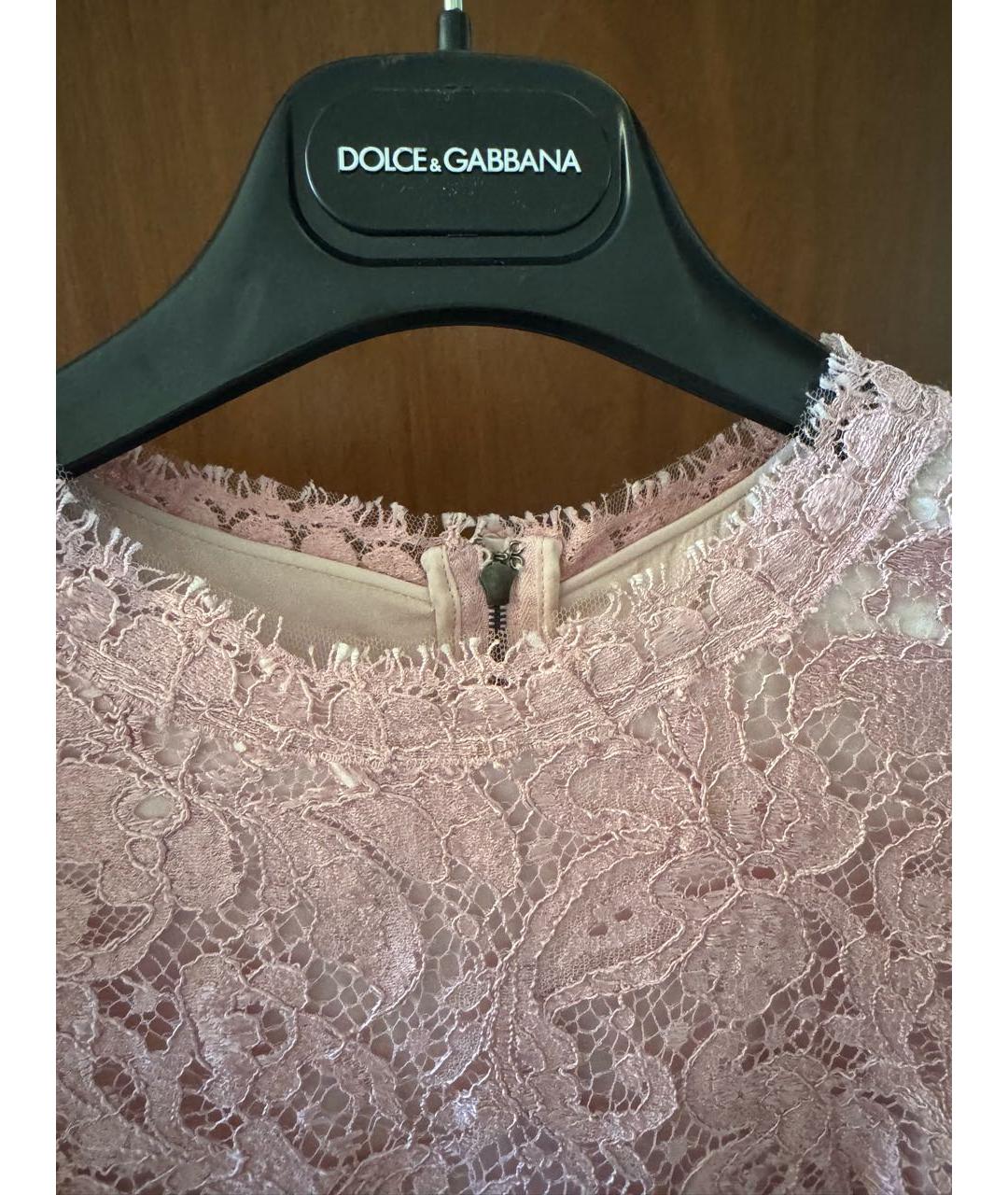 DOLCE&GABBANA Розовое кружевное вечернее платье, фото 7