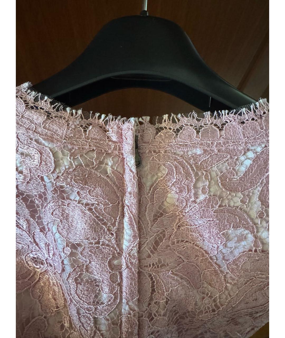 DOLCE&GABBANA Розовое кружевное вечернее платье, фото 6