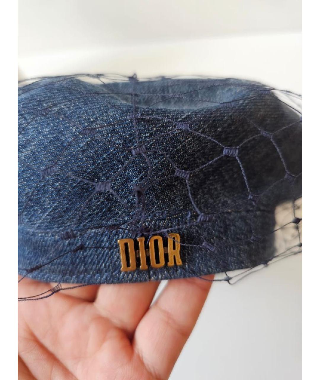 CHRISTIAN DIOR Темно-синяя хлопковая шляпа, фото 6
