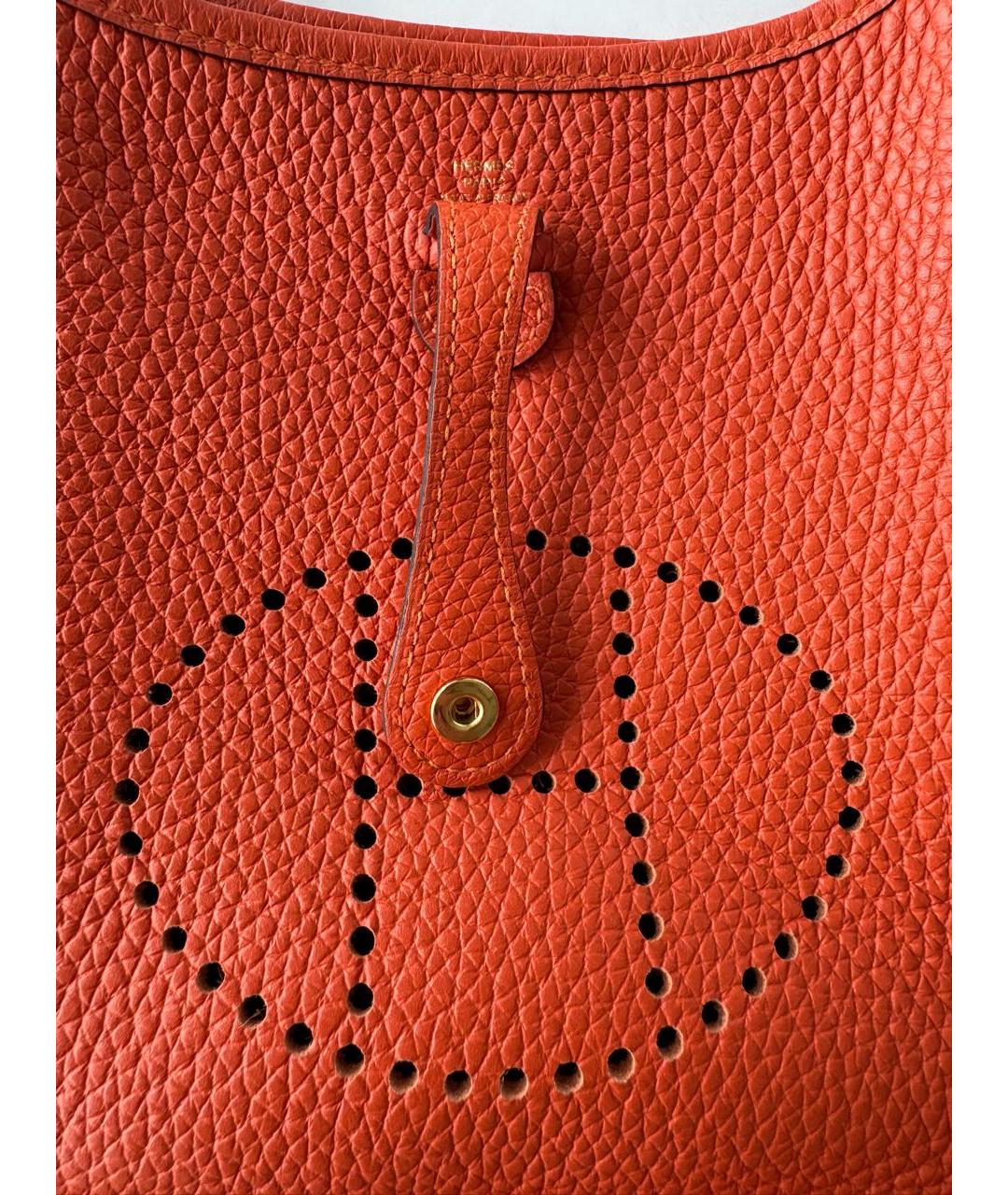 HERMES Оранжевая кожаная сумка через плечо, фото 2