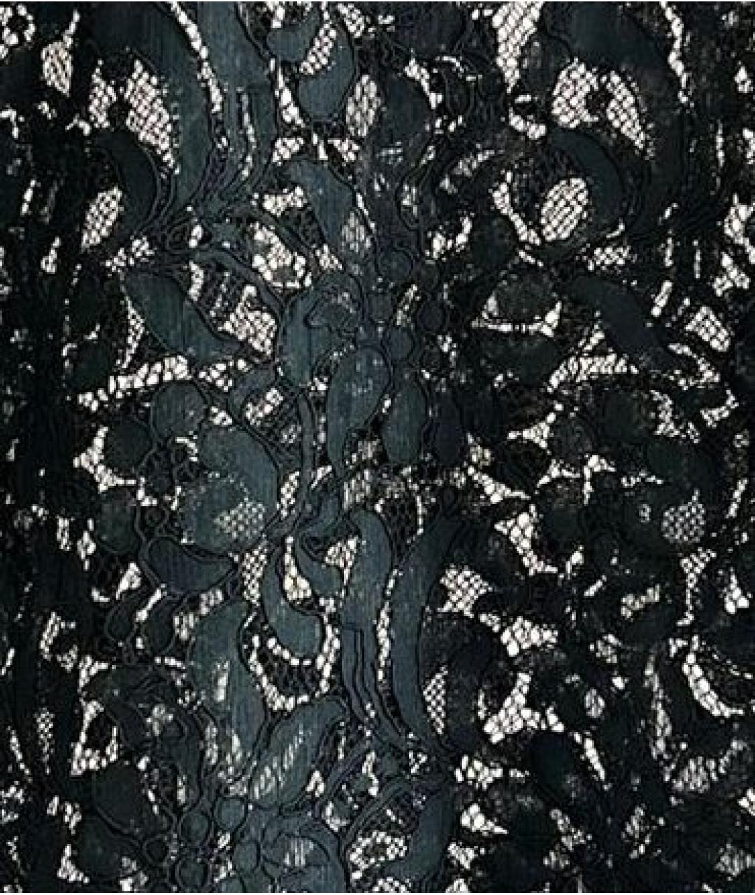 DOLCE&GABBANA Черная кружевная футболка, фото 4