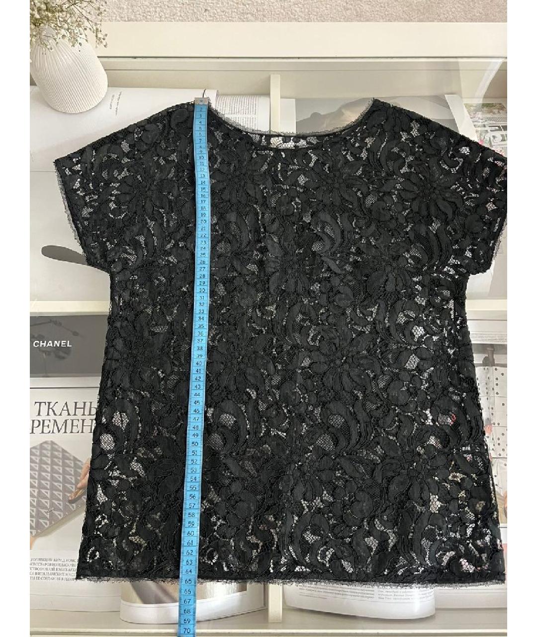 DOLCE&GABBANA Черная кружевная футболка, фото 6
