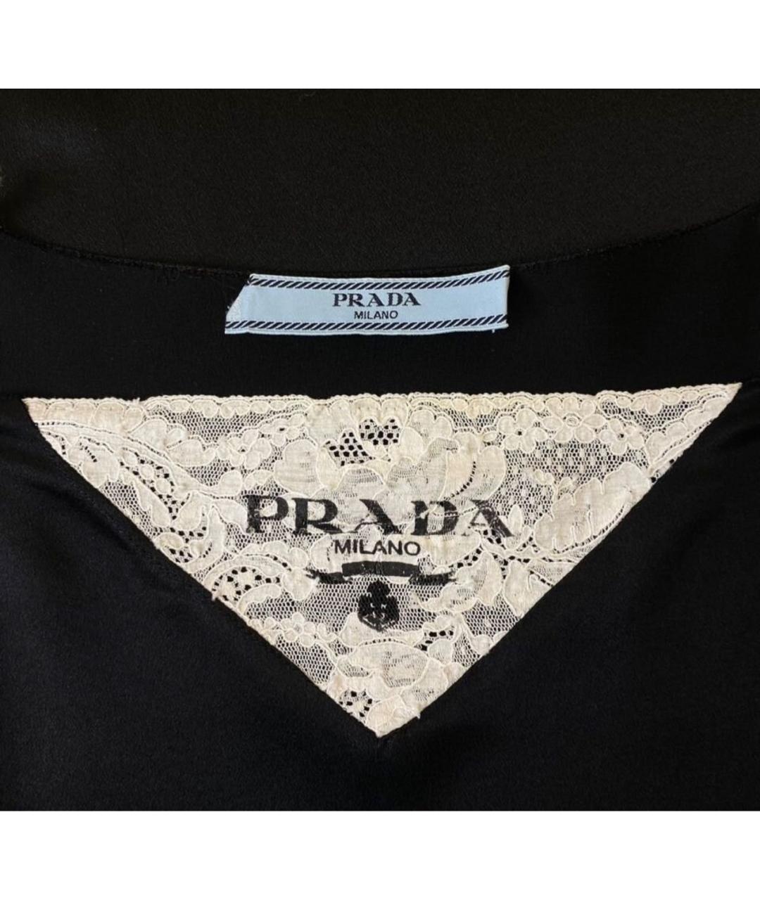 PRADA Черное шелковое коктейльное платье, фото 5