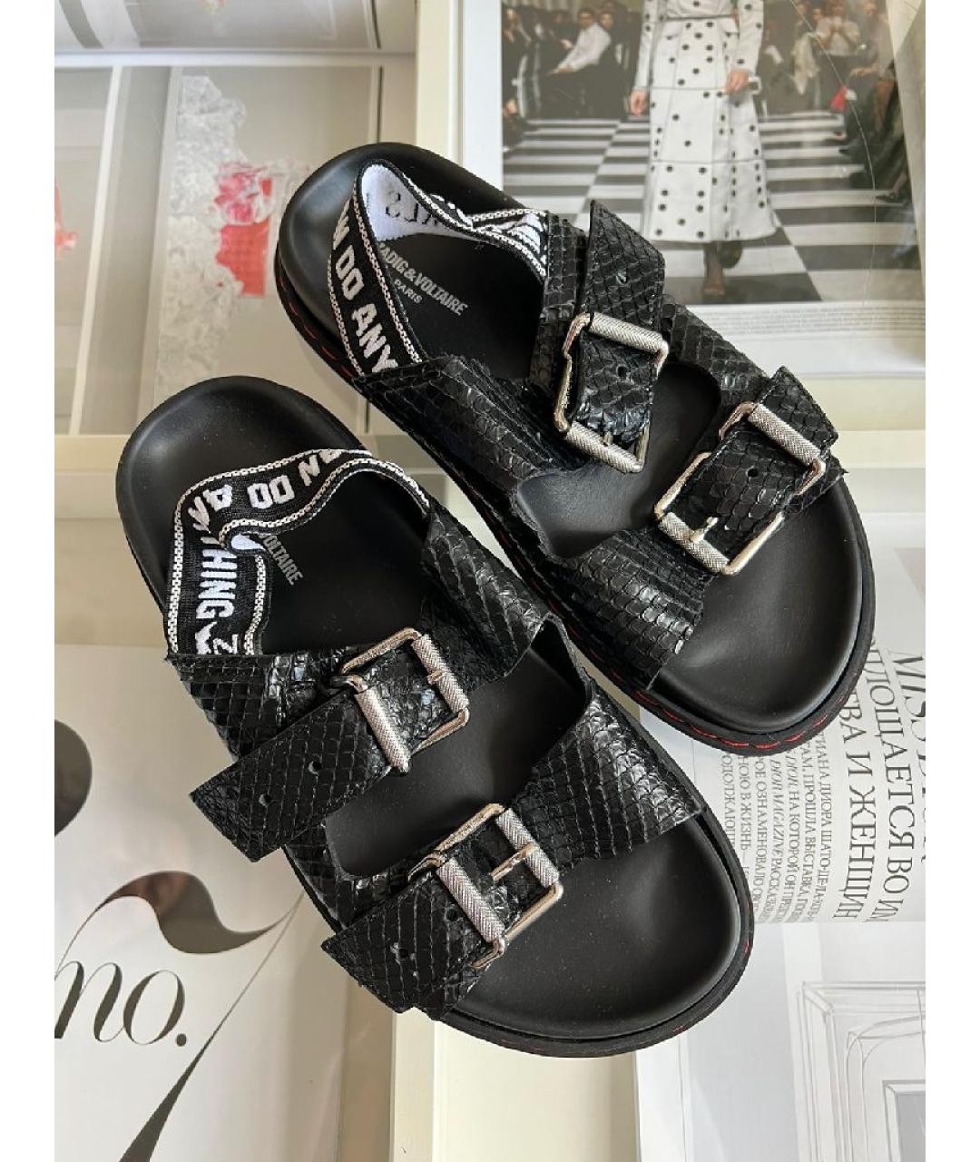 ZADIG & VOLTAIRE Черные кожаные сандалии, фото 8