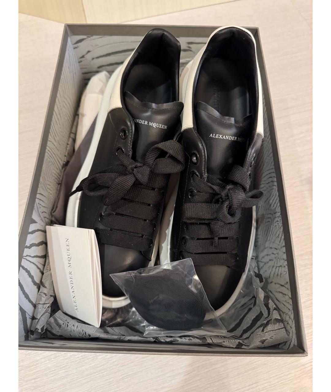 ALEXANDER MCQUEEN Черные кожаные кроссовки, фото 2