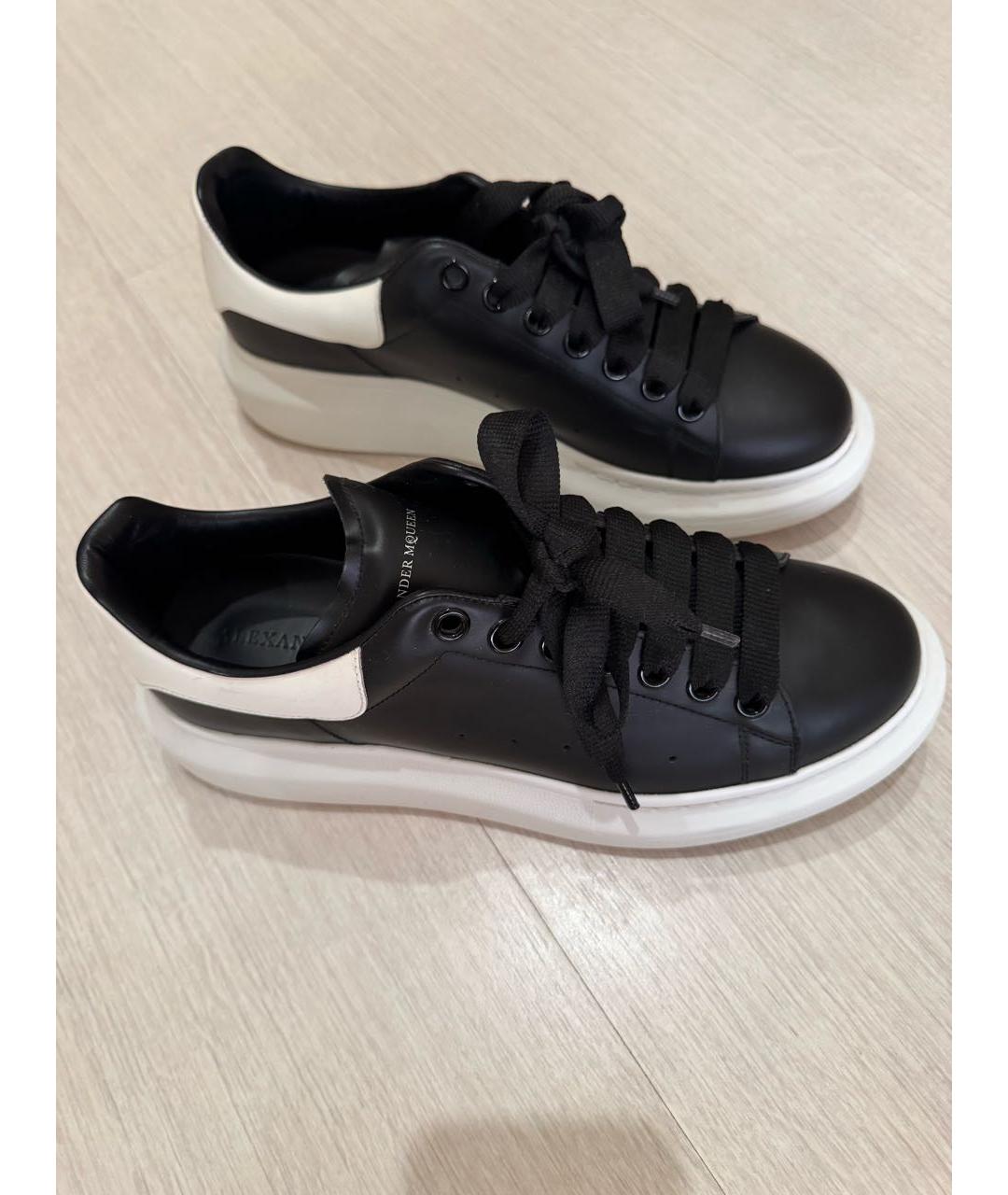 ALEXANDER MCQUEEN Черные кожаные кроссовки, фото 3