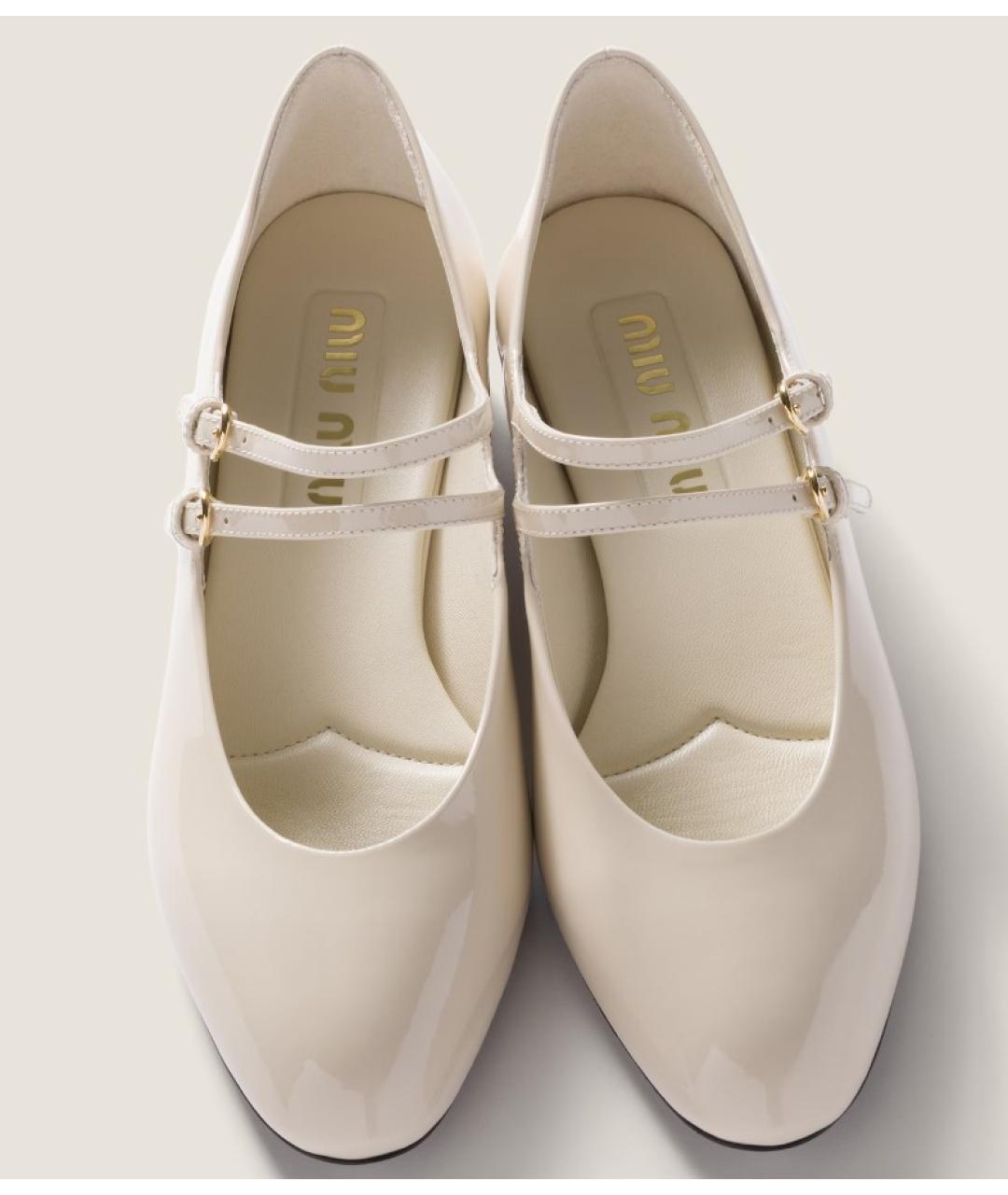 MIU MIU Белые туфли из лакированной кожи, фото 3