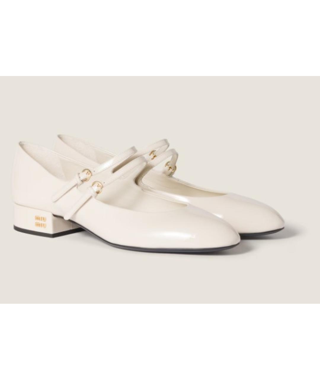 MIU MIU Белые туфли из лакированной кожи, фото 2