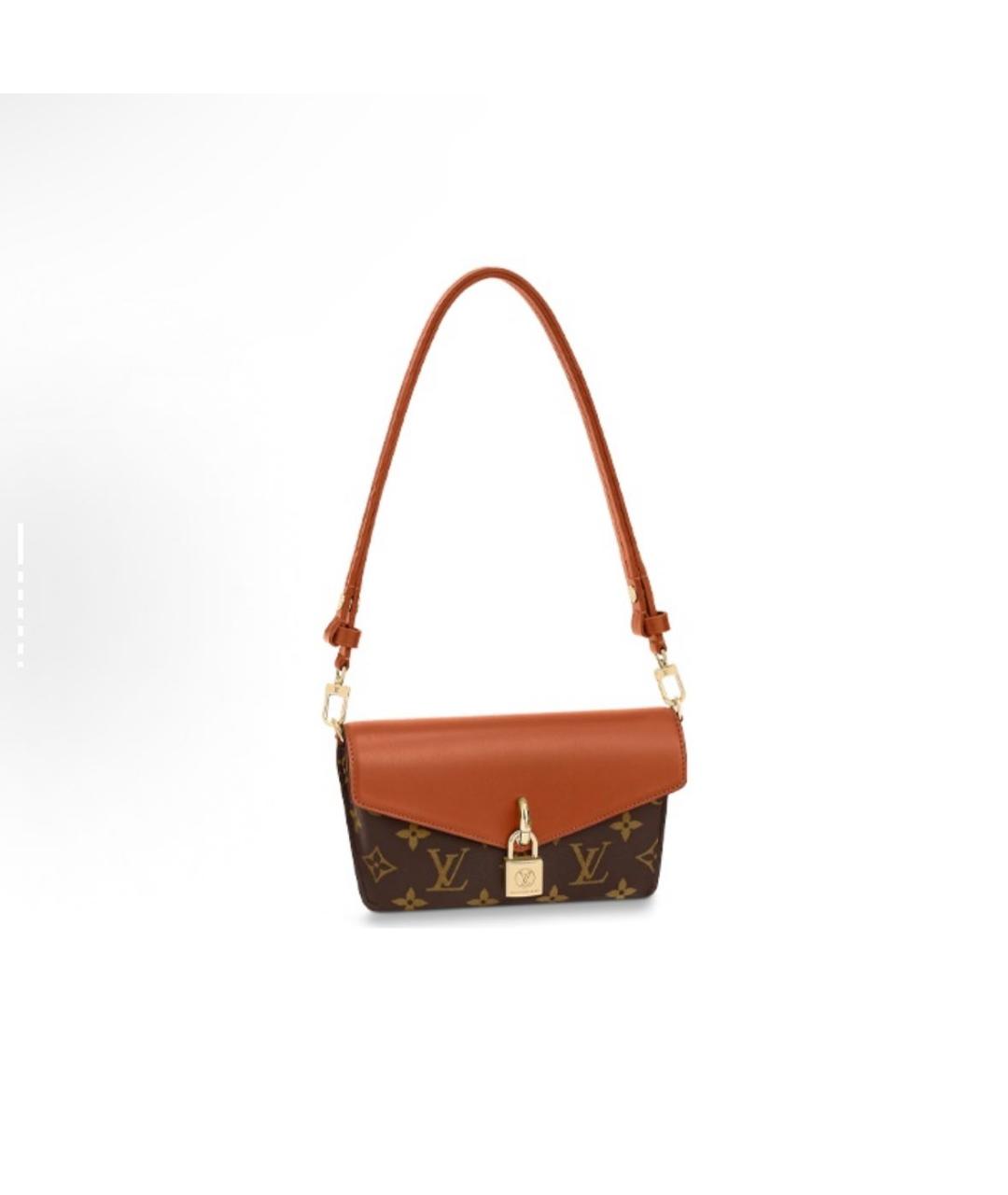 LOUIS VUITTON Коричневая кожаная сумка через плечо, фото 2