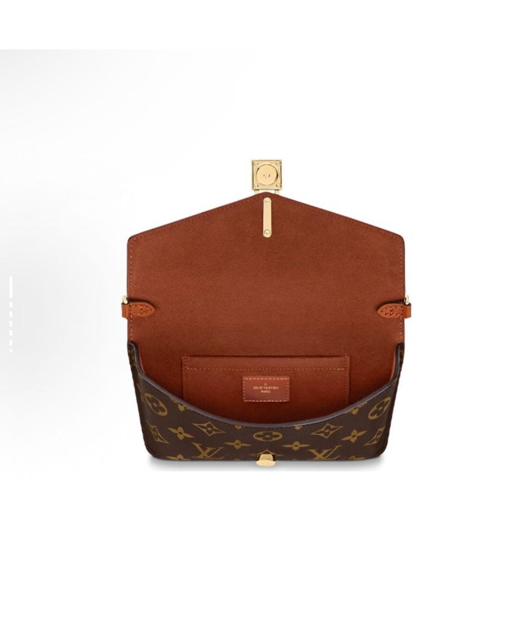 LOUIS VUITTON Коричневая кожаная сумка через плечо, фото 4