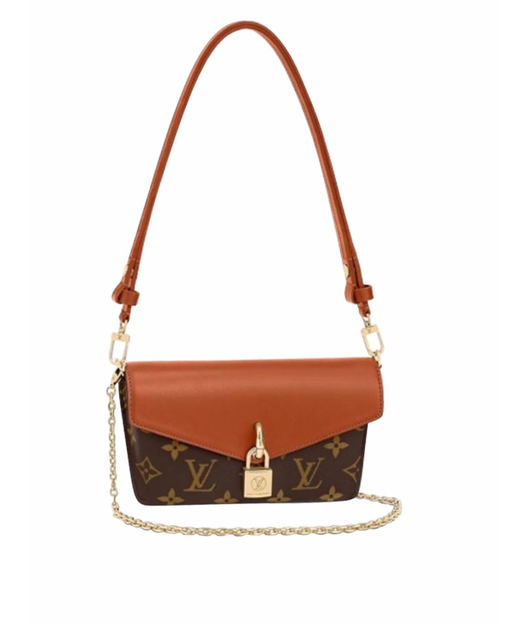 LOUIS VUITTON Коричневая кожаная сумка через плечо, фото 1