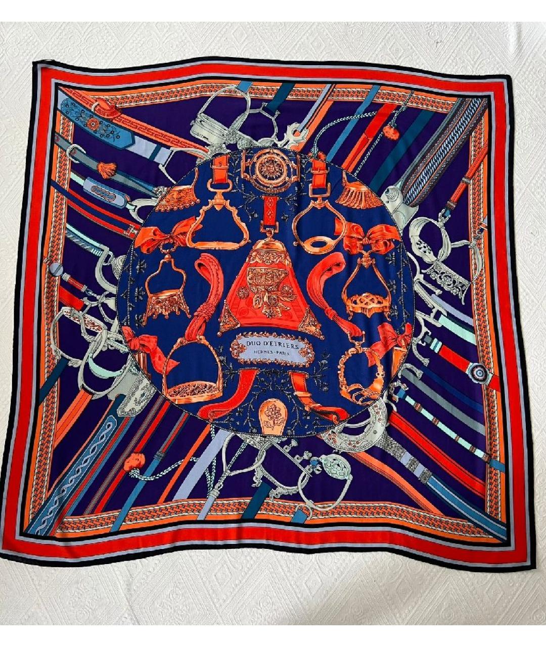 HERMES Мульти хлопковый шарф, фото 4