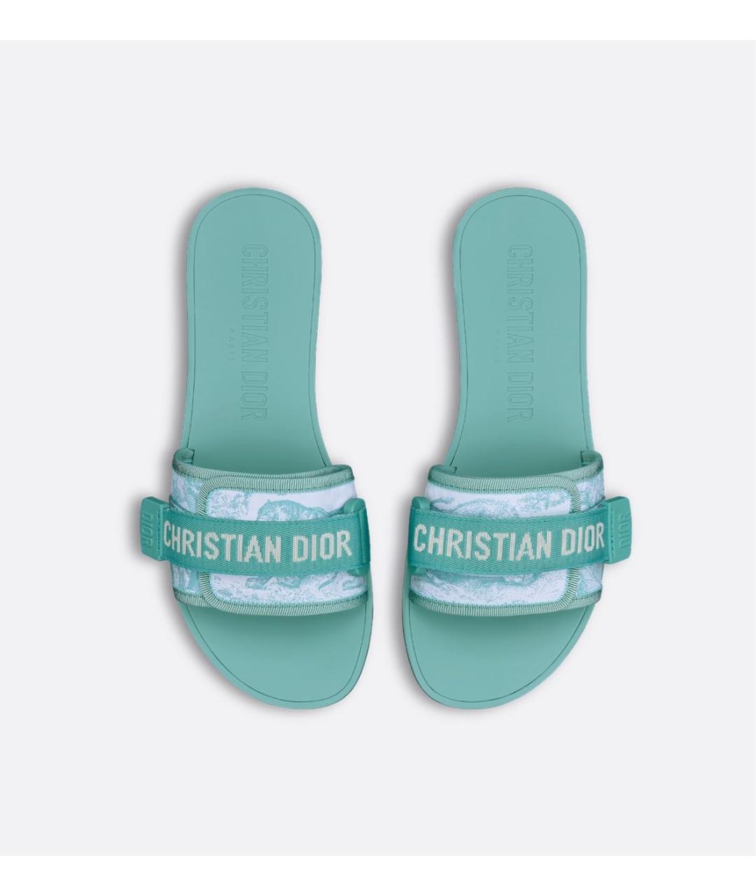 CHRISTIAN DIOR Бирюзовые шлепанцы, фото 2
