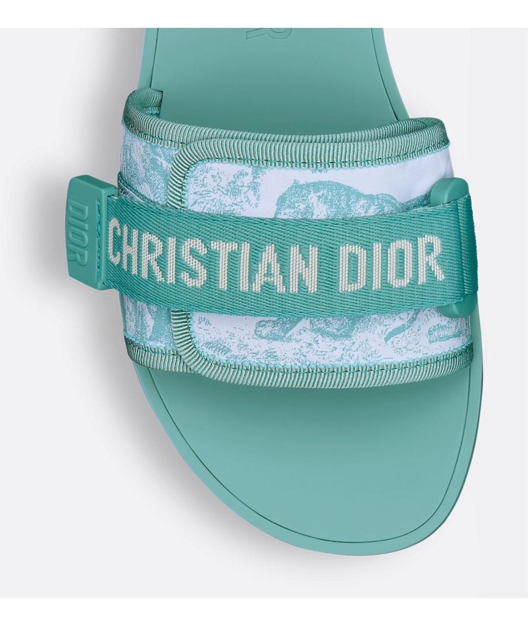 CHRISTIAN DIOR Бирюзовые шлепанцы, фото 3