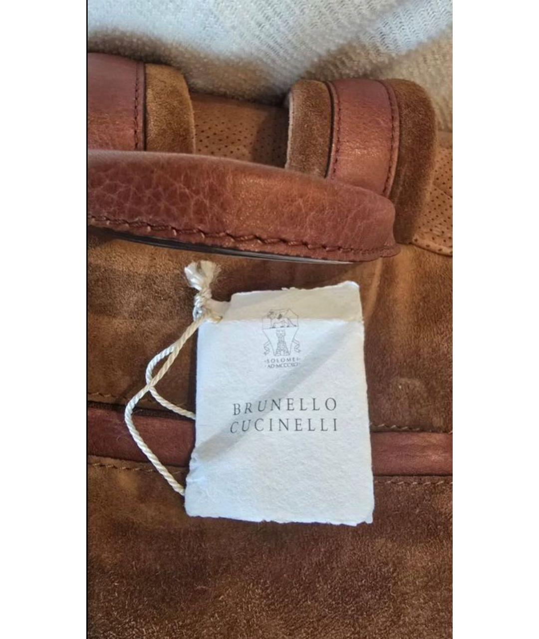 BRUNELLO CUCINELLI Коричневый замшевый рюкзак, фото 8