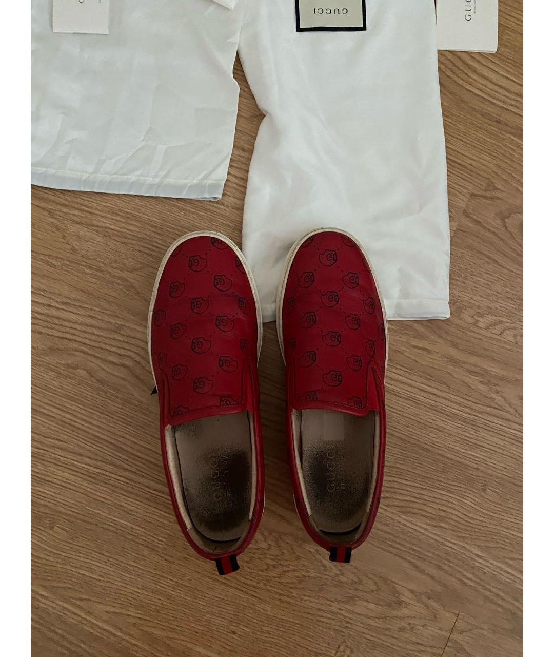 GUCCI Бордовые кожаные лоферы, фото 4