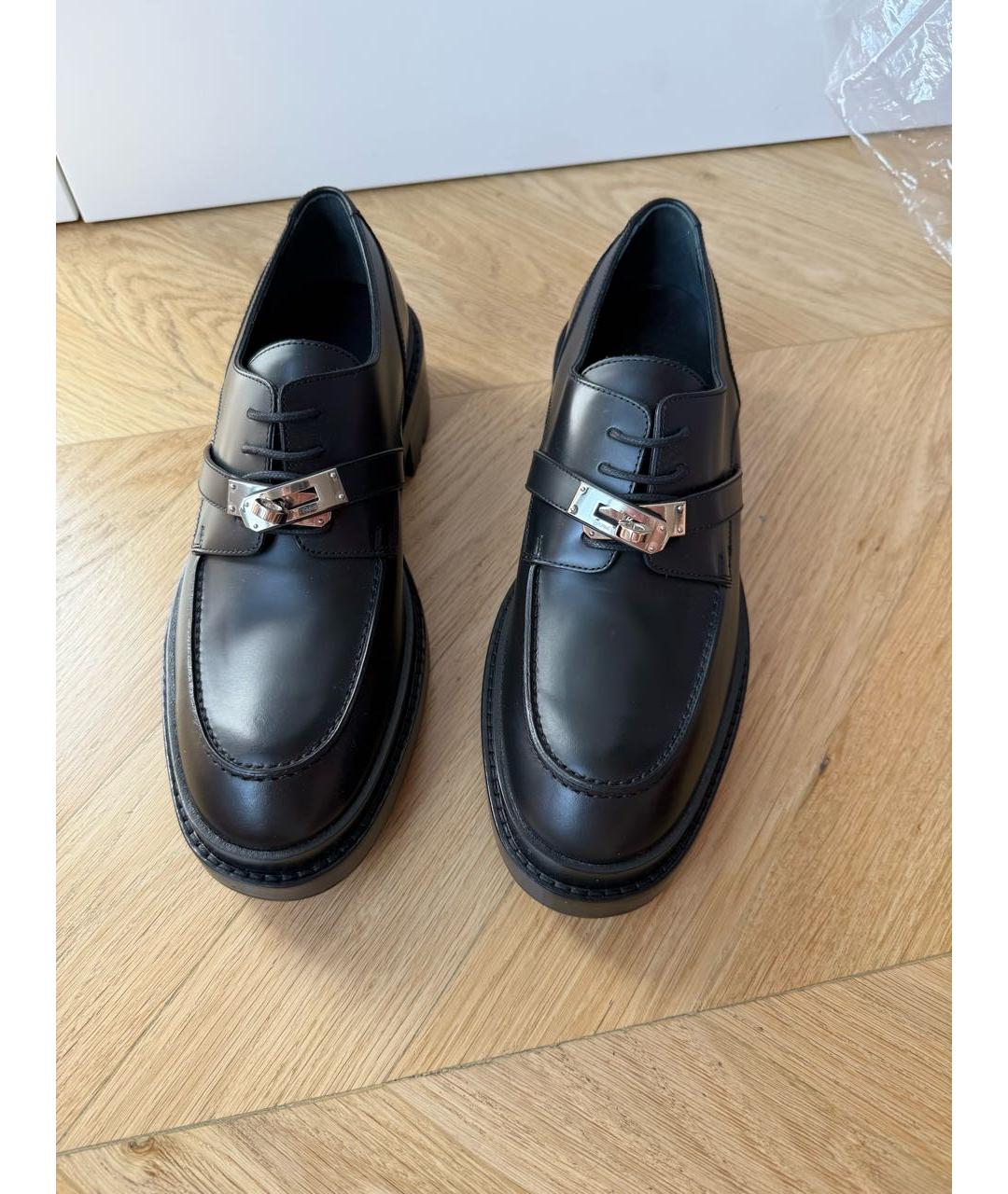HERMES Черные кожаные ботинки, фото 2