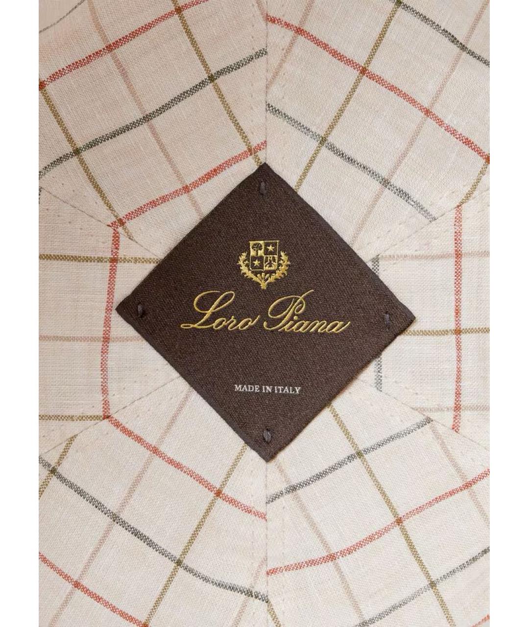 LORO PIANA Коричневая льняная кепка/бейсболка, фото 4