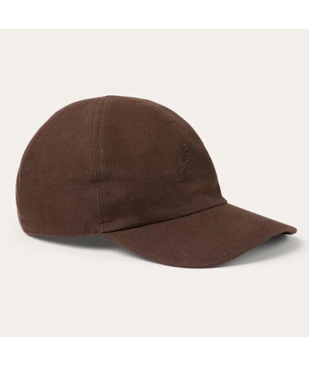 LORO PIANA Коричневая льняная кепка/бейсболка, фото 5