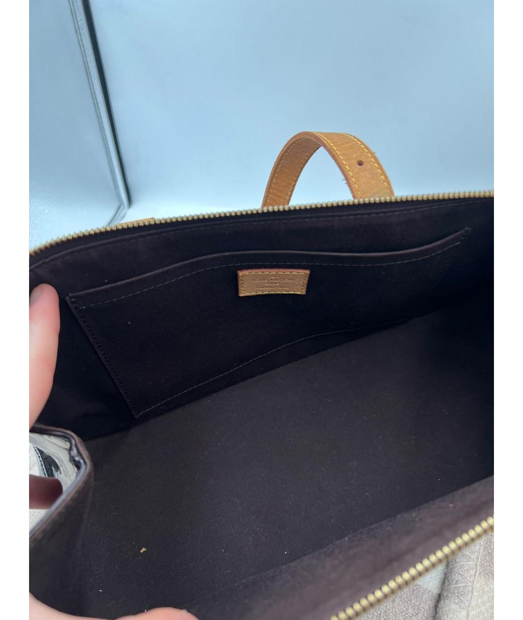 LOUIS VUITTON Бордовая сумка с короткими ручками из лакированной кожи, фото 4