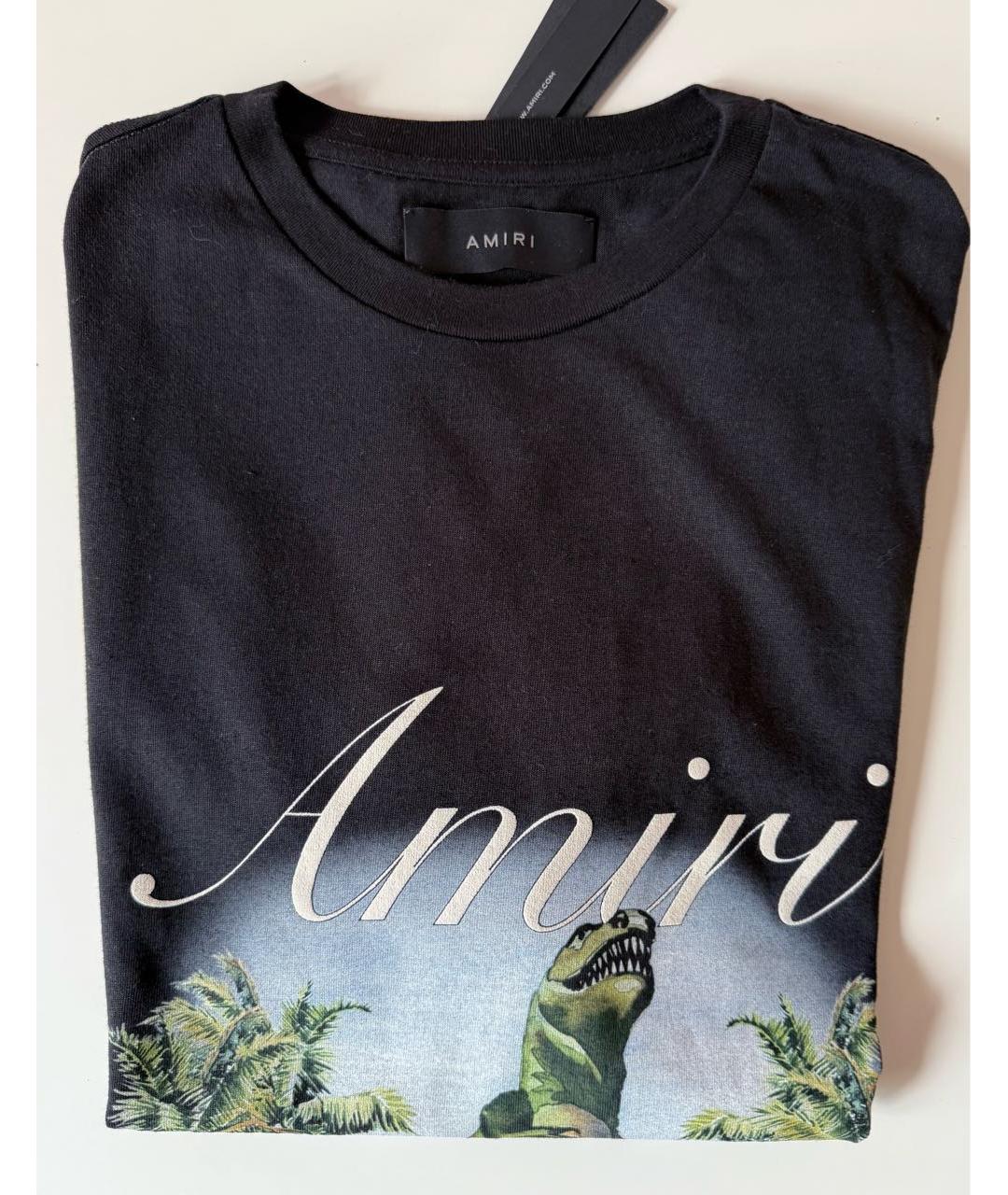 AMIRI Черная хлопковая футболка, фото 8