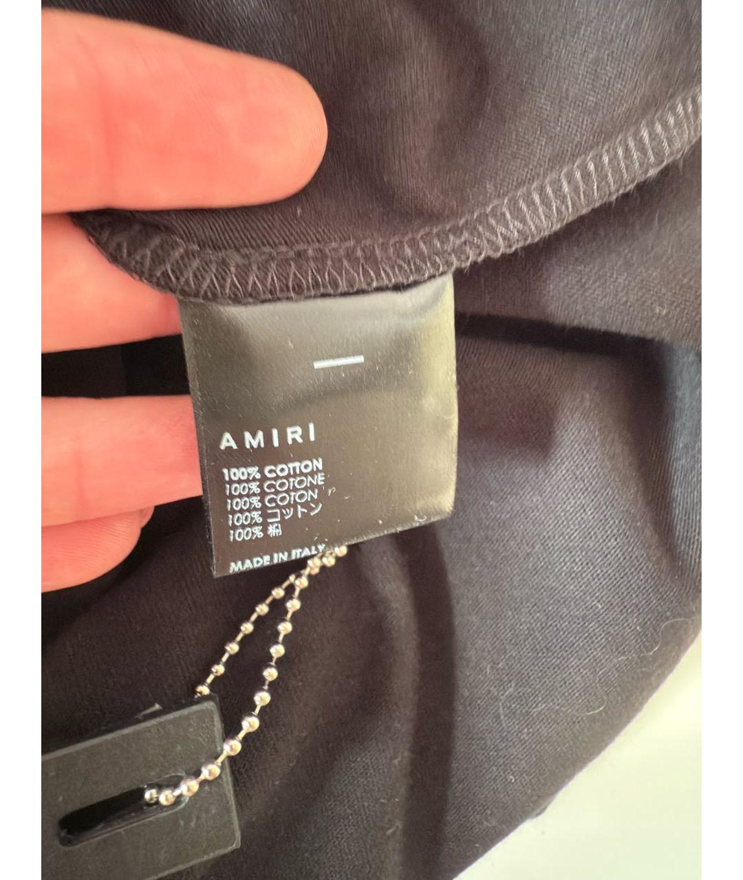 AMIRI Черная хлопковая футболка, фото 7
