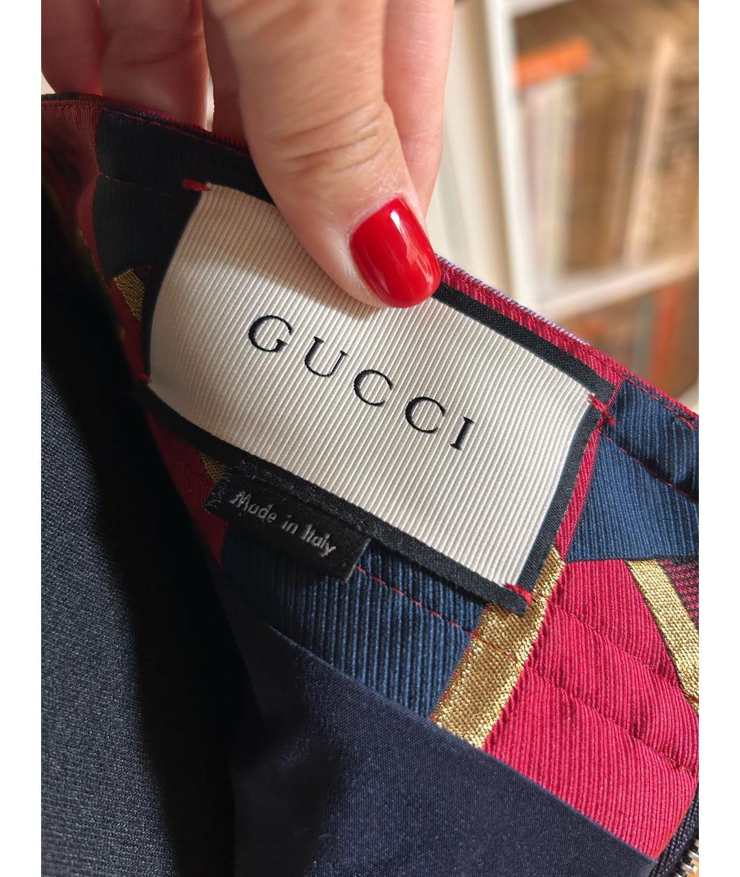 GUCCI Мульти полиэстеровая юбка мини, фото 3